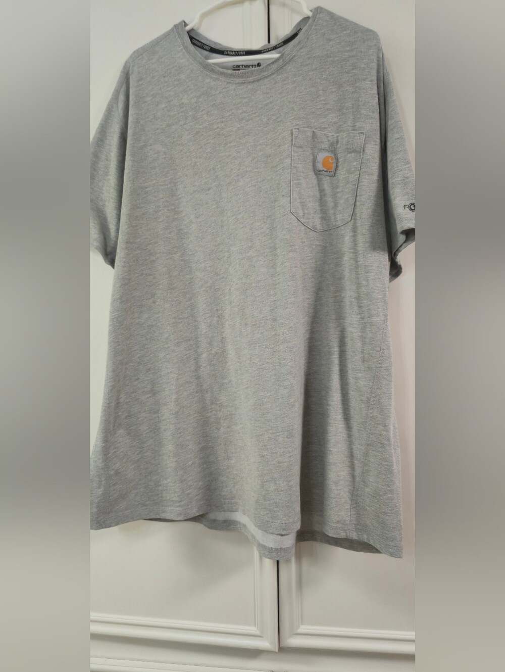 Carhartt Heather Gray Pocket Tee with Chest Logo 2XL Mens